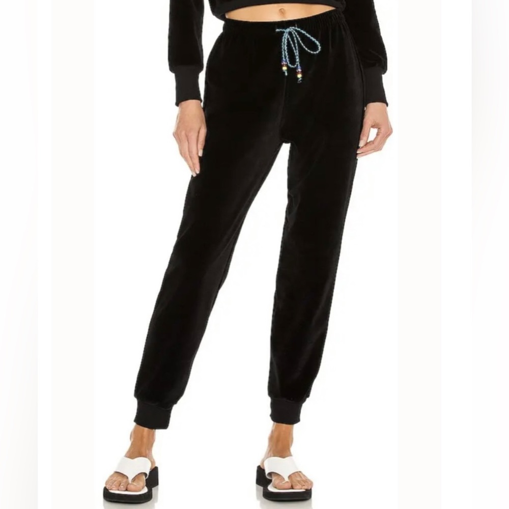DANNIJO Black Velour Jogger Size XS Cotton